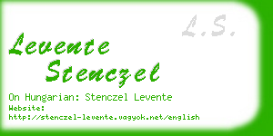 levente stenczel business card